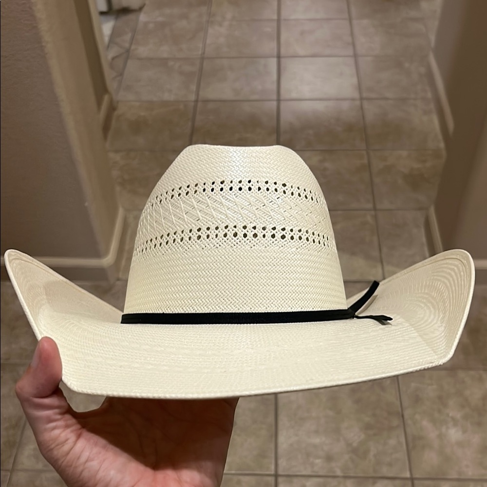White Cowboy Hat with Black Band